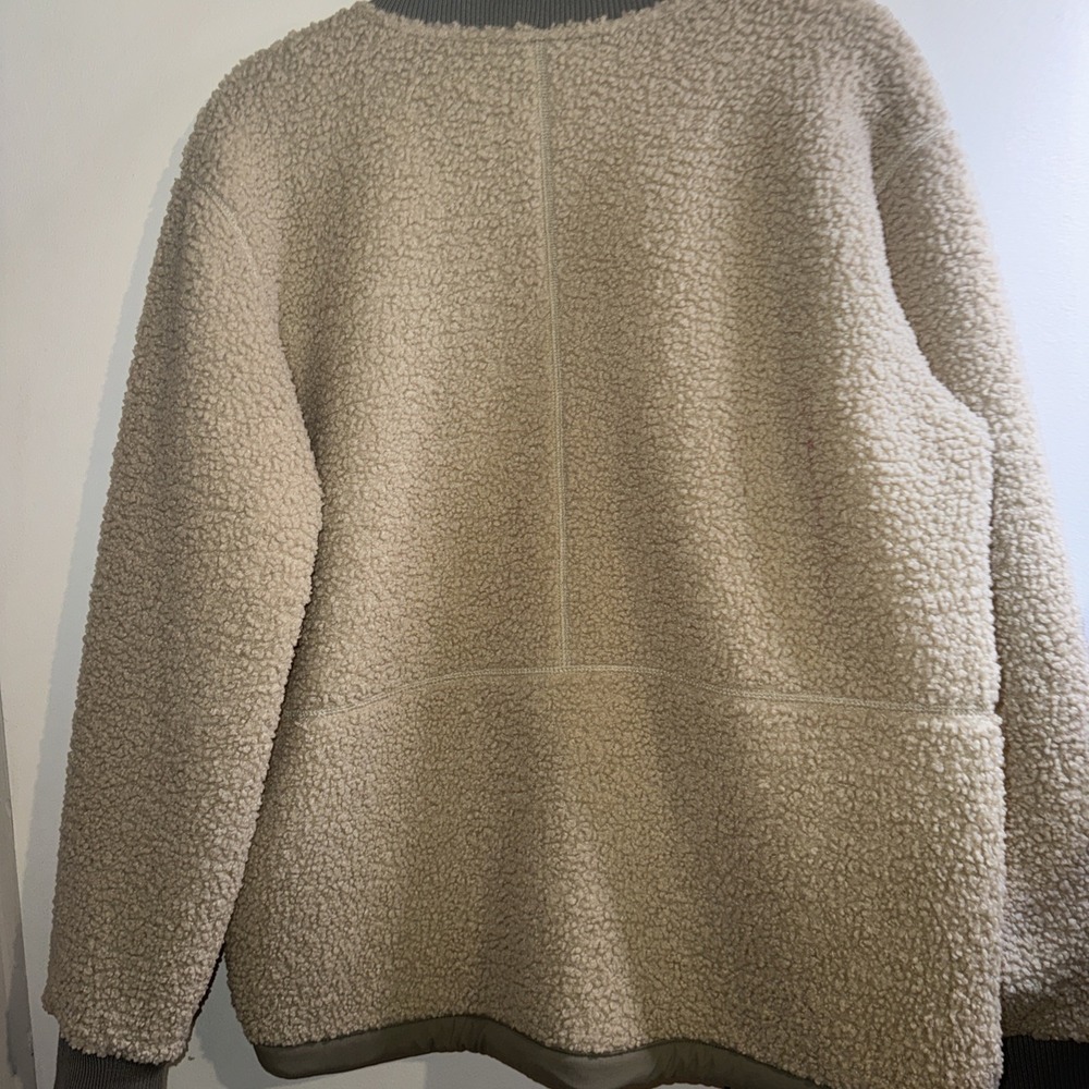 Outdoor Research Juneau Sherpa Fleece Bomber Jacket Tan Olive Green Womens M - Picture 12 of 14